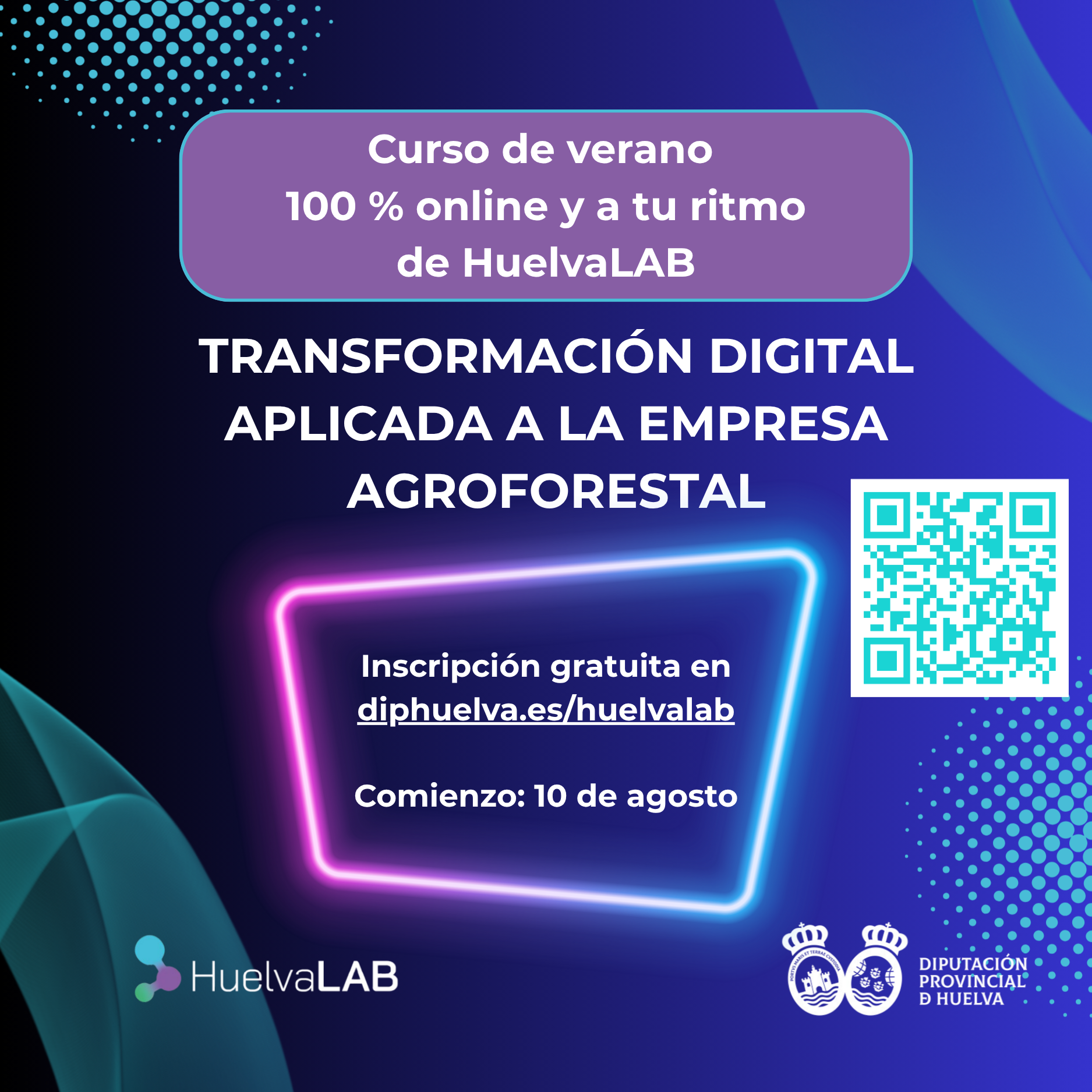 Cartel Curso de verano de  HuelvaLAB