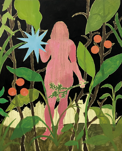 Mujer salvaje con naranjas 162 x 130 cm óleo sobre lienzo 2025