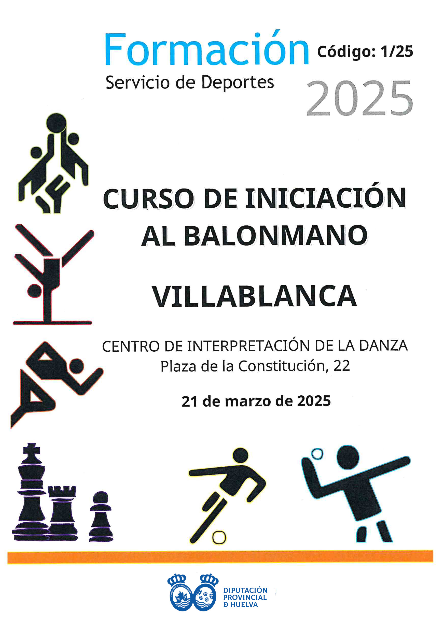 2025  VILLABLANCA  21 marzo   Carátula Curso iniciación al balonmano